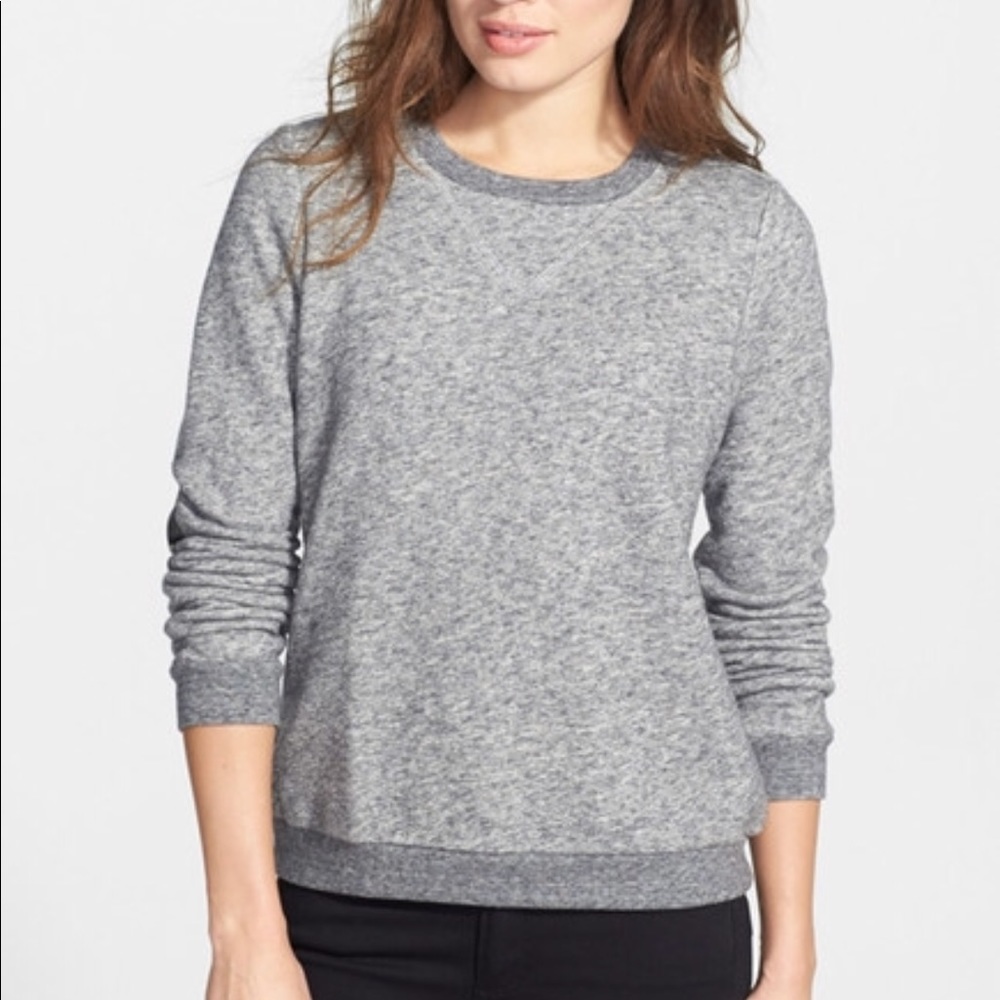 Eileen Fisher sweatshirt w/ leather elbow patches